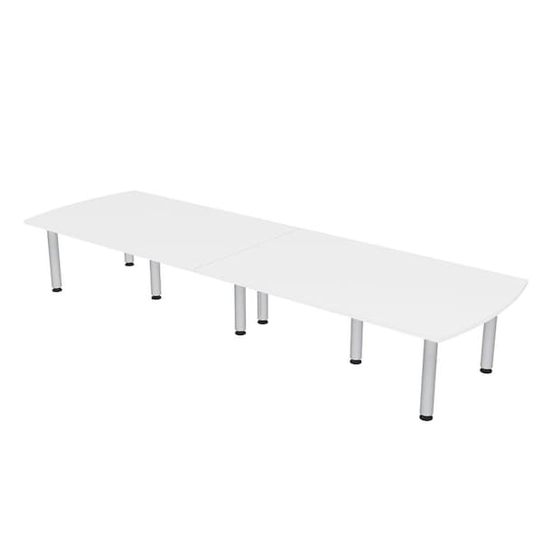 45 in W, 144 in L, 29 in H, Engineered Wood Top, White